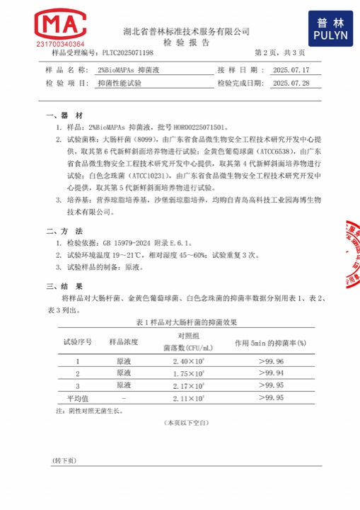 瑞德医生皮皮乐皮肤屏障修复滴剂大肠杆菌、白色念珠菌、金黄色葡萄球菌抑菌率99.9%